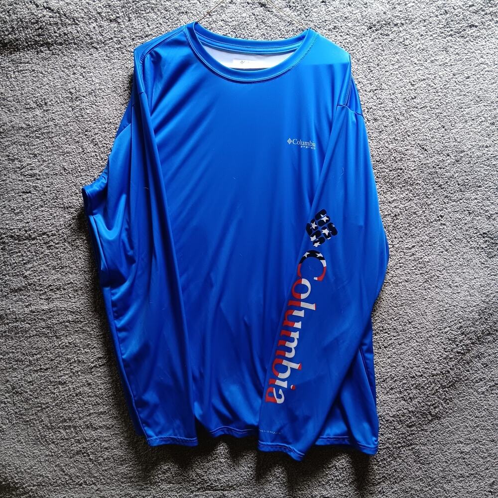 Columbia PFG Men’s XL Blue Activewear Shirt Quick Dry Performance Top